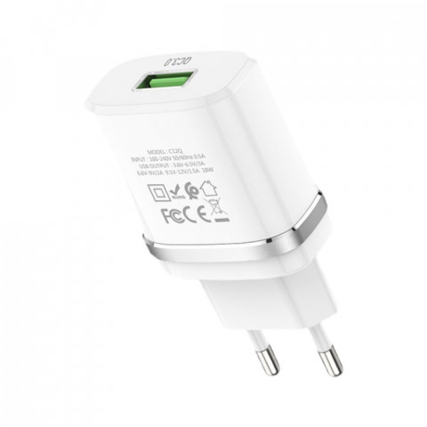 Мережевий зарядний пристрій Hoco 18W USB (white) Мережевий зарядний пристрій Hoco 18W USB (white)